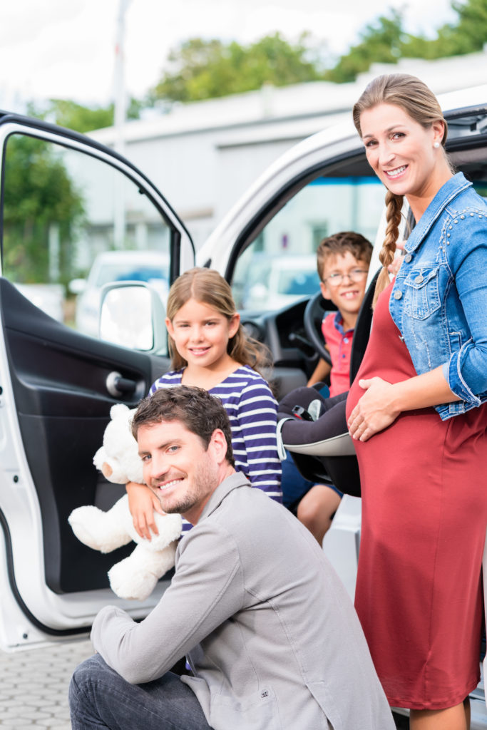 Family trying out van