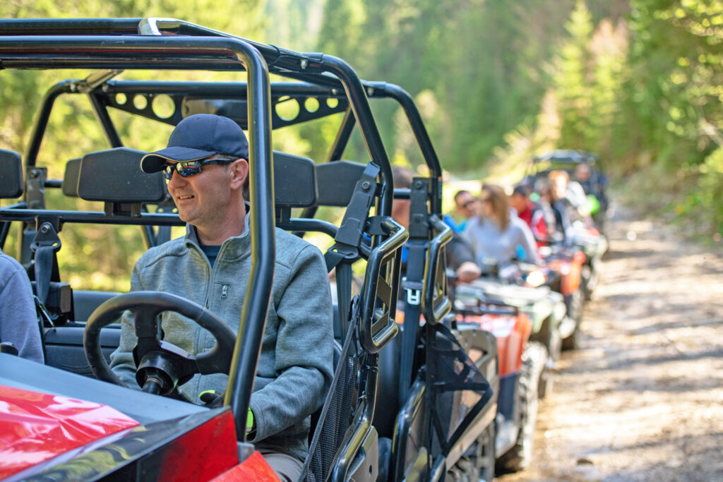 Group of people on ATVs